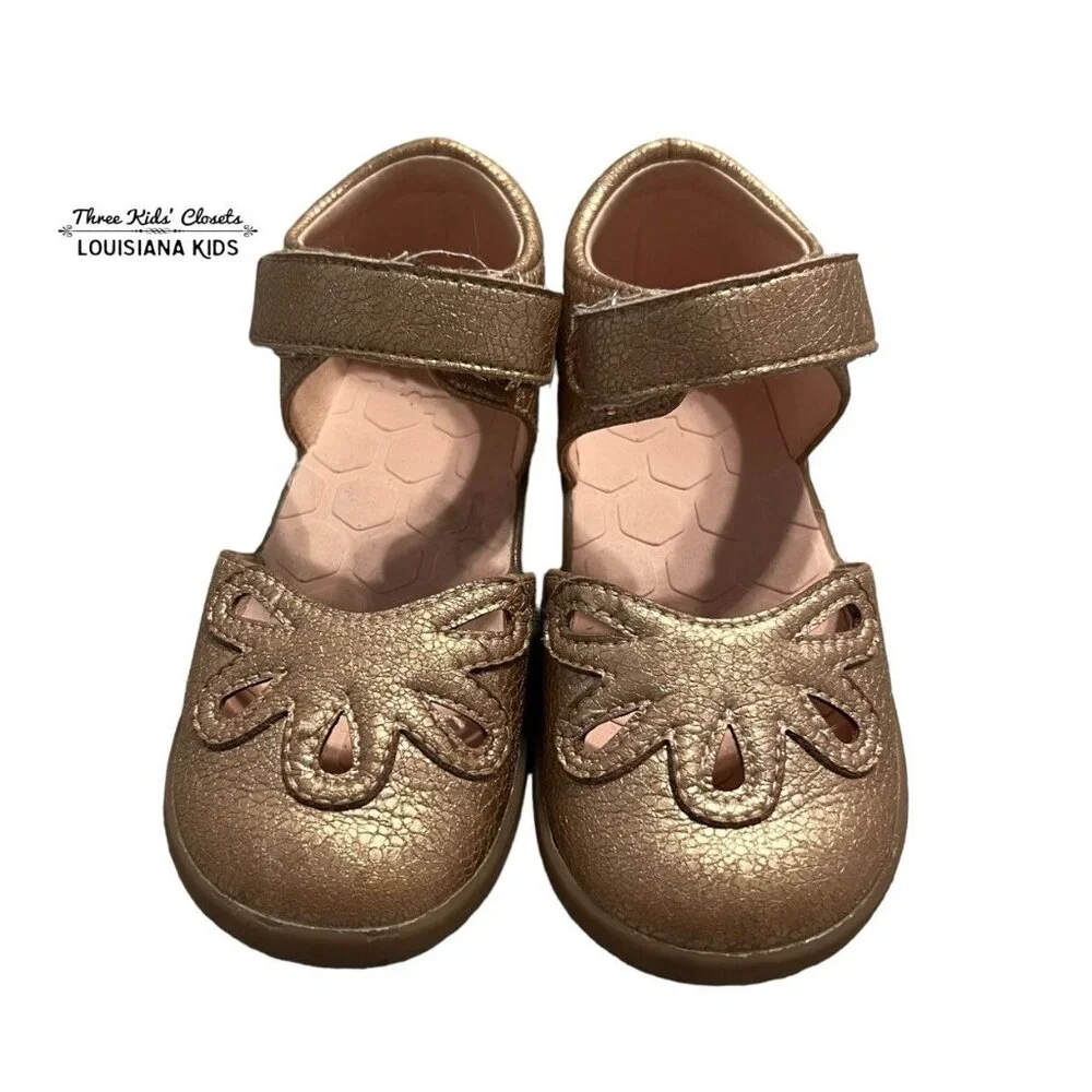 Livie & Luca Sz 10 Rose Gold Petal 2.0 Dewdrop Shoes